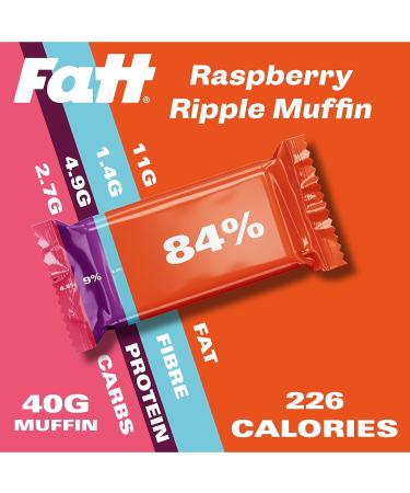 Fatt Ketogenic Raspberry Ripple Muffin - 10 x 40g Muffins - 2.7 g carbs - 100% Natural Low Carb Keto Snack with Super Fats - No added sweeteners - Low Carb Keto Snack with High Nutrition - Aka Fattbar Raspberry Ripple 10 Pack - Buy Online on SooperMarket.com