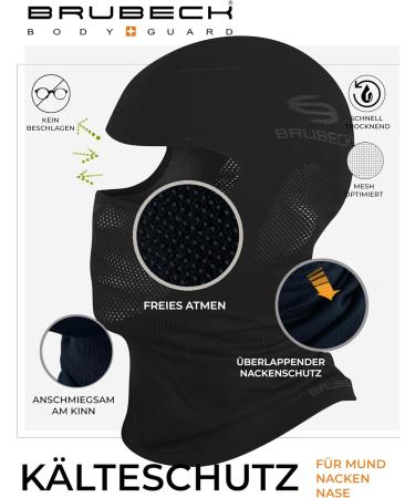 Brubeck Storm Hood for Ladies & Men | Balaclava & Ski Mask | Wind & Motorcycle Face Mask Black S-M - Best for Outdoor Sports - Buy Online on SooperMarket.com