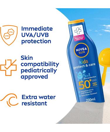 Nivea Sun Children Sun Lotion SPF 50+ | Long-Lasting & Water Resistant Formula - Buy Online on SooperMarket.com