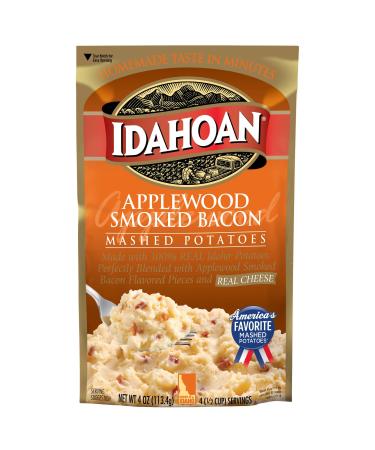 Idahoan Mashed Potatoes Applewood Smoked Bacon 4 Ounce (Pack of 12)