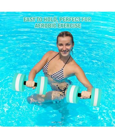 Timoo Aquatic Dumbbells Set - Pool Resistance Water Weights for Aerobics, High-Density EVA-Foam, Cyan (Set of 2) - Buy Online on SooperMarket.com