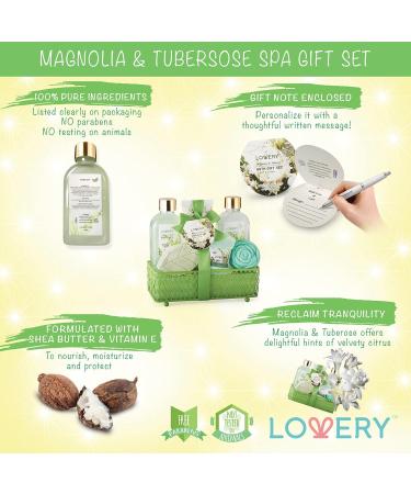 Home Spa Gift Basket - Magnolia & Tuberose Scent 7-Piece Bath & Body Set for Women & Men | Shower Gel Bubble Bath Bath Bomb & More - Perfect Gift - Buy Online on SooperMarket.com