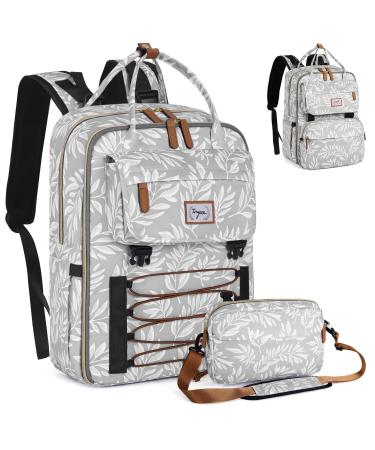 Tonyee wrap backpack backpack-removable cross body bottle diaper bag travel essentials baby bag with diaper support stylish diaper bag for mom/dad gray-white