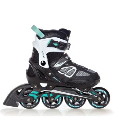 Raven Adjustable inline skates Optionally as 2in1 inlineskates-skate Advance-ABEC7-Softboat-DSAS-Double-Shock-ABSorb-System-Double-Vent system-Double foam Black/MINT without runners 35-39 (23-25.5cm)