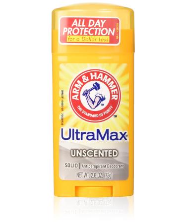 Arm & Hammer Ultra Max Advanced Anti-Perspirant & Deodorant Invisible Solid Unscented Packaging May Vary 2.6 oz (73.7 g) (Pack of 6)