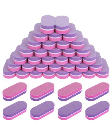 Lusofie 40Pcs Mini Nail Buffer Blocks Grit Sponge Nail Polish Sanding Buffer Reusable Double Sided Nail Buffers for Natural Nails Manicure Tools for Shaping and Polishing Nails(Pink)