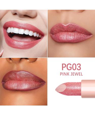 Oulac Moisture Shine Lipstick in Pink Jewel (PG03) - Creamy Shimmering Vegan Lip Care for Moisturized Lips - Buy Online on SooperMarket.com