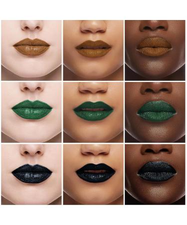 Buy Waterproof Goth Liquid Lipstick & Lip Liner Set | Dark Black Green Brown - Longlasting Matte Stain for Halloween Makeup & Cosplay - Buy Online on SooperMarket.com