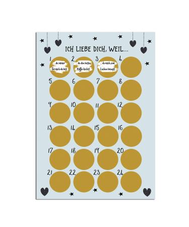 Nastami Advent calendar to rub I love you Advent calendar A3 Christmas calendar (I love you because.) I love you because ...