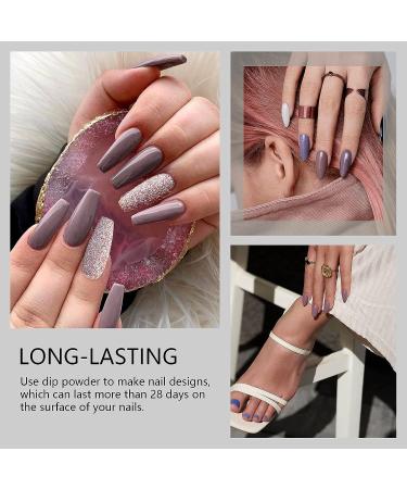 Saviland 19Pcs Dip Powder Nail Kit Starter | 10 Glitter White Pink Clear Colors | Nail Art Set with Base, Activator, Top Coat, Brush Saver, and Liquid Set - Buy Online on SooperMarket.com