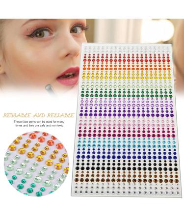 1390 PCS Face Jewels Set - Skin-Friendly Rhinestones for Festivals & Daily Makeup | Self-Adhesive Glitter Kit with Tweezer - Buy Online on SooperMarket.com