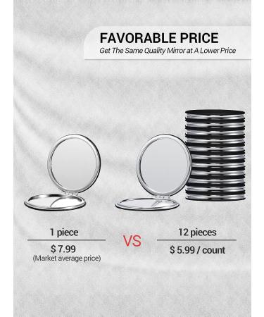 Getinbulk Compact Magnifying Mirror Set - 12 Pcs Double-Sided 1X/10X Magnification PU Leather - Black - Buy Online on SooperMarket.com