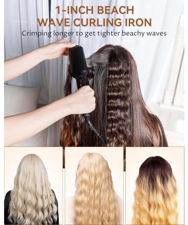 Buy ANWA Double Barrel Hair Waver Crimper Tool - 1 Inch Ceramic Curling Iron for Beach Waves - International Shipping Available - Buy Online on SooperMarket.com