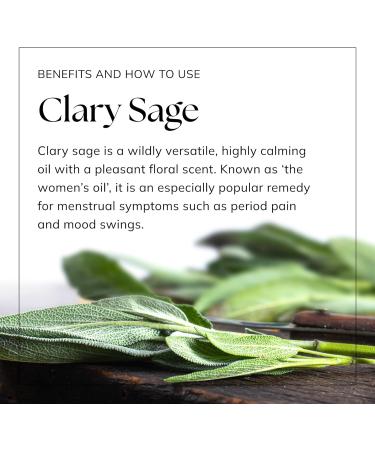 Nikura Clary Sage Essential Oil 10ml - 100% Pure Natural Oil for Aromatherapy - Self Care Stress Relief and Calming - Vegan & UK Made - Buy Online on SooperMarket.com