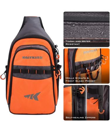 KastKing Pond Hopper Fishing Sling Tackle Storage Bag - Lightweight Sling Backpack for Fishing, Hiking, Hunting, and Camping - Orange Sling Bag - 17.7x12.6x6 Inches - Buy Online on SooperMarket.com
