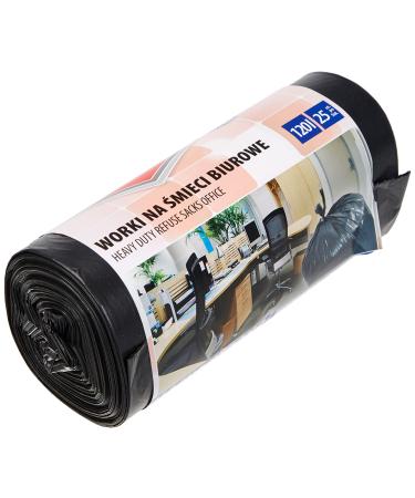 Office Products 22021236-05 garbage bag 120 l - 25 pieces LDPE |Garbage bags garbage bag waste bags garbage bag for household waste for the office |Color: black |Folio thickness: 28 m 25 pieces (1 Pack) single
