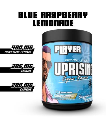 Revolution Nutrition Uprising Player Lion's Mane L-Theanine Caffeine 320g 40 Servings Blue Raspberry Lemonade Blue Raspberry Lemonade 320g - Buy Online on SooperMarket.com