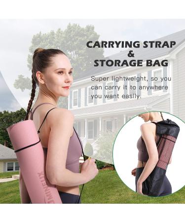 Non Slip Yoga Mat for Women - Eco Friendly Anti-Tear 1/4 Thick Pilates Fitness Mat - Home Workout Exercise Mat with Carrying Sling - Parfait Pink & Gray - Buy Online on SooperMarket.com
