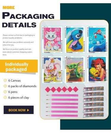 YOMEIA 6 Pack Diamond Painting Kits - DIY Gem Art for Adults & Beginners - Full Drill 5D Diamond Painting Kit - Home Wall Decor Gifts - Round Diamonds - 11.8x15.7 - Buy Online on SooperMarket.com