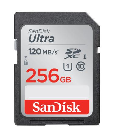 SanDisk 256GB Ultra SDXC UHS-I Memory Card - 120MB/s, C10, U1, Full HD, SD Card - SDSDUN4-256G-GN6IN Memory Card Only 256GB