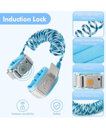 Lehoo Castle Anti-Lost Wrist Belt for Kids | 360 Rotating Safety Hand Loop | Elastic Wire Rope & Breathable Cotton | Light Blue - Buy Online on SooperMarket.com