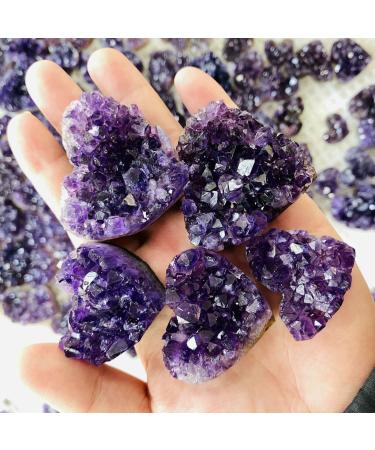 Natural Heart Shape Amethyst Quartz Crystal Cluster Geode Gemstone Specimen Collections Home Decor Valentine's Day Gift 2-3cm Rocks (Size : 3-4cm)