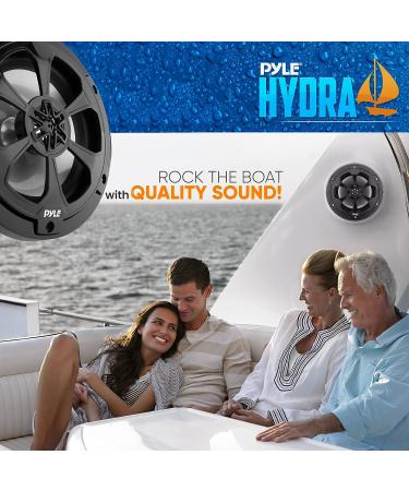 Pyle 6.5 Marine Speakers - 2-Way Waterproof 240 Watt Coaxial Speakers - Black Pair - Buy Online on SooperMarket.com