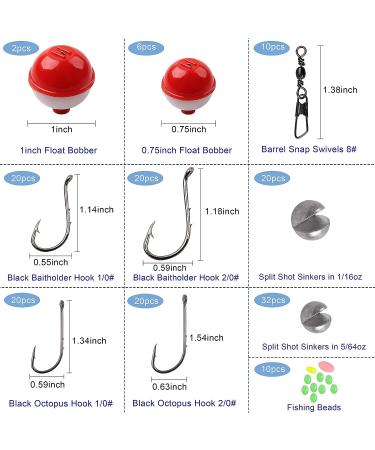 160pcs Fishing Bobbers Tackle Kit with Assorted Hooks & Terminal Tackle - Trout, Catfish, Panfish - Buy Online on SooperMarket.com