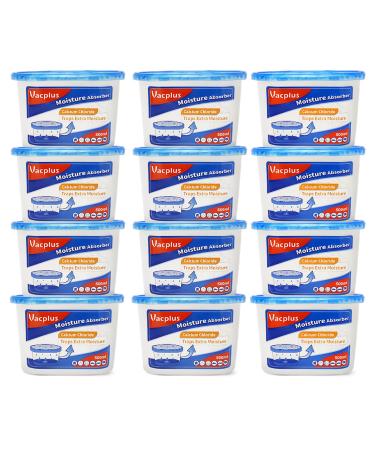 Vacplus Moisture Absorbers 12 Pack 10.5 Oz Humidity Absorber Boxes Attracts Extra Moisture from Your Bathroom Closet Kitchen Dehumidifier Odor Eliminator for Closet (Fragrance Free) Blue Blue 12 PACK