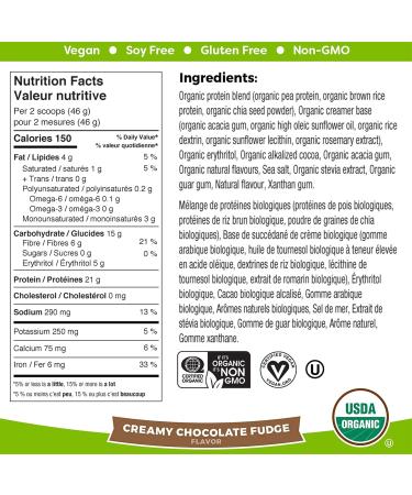 Orgain Organic Plant Based Canadian Protein Powder Creamy Chocolate Fudge - Vegan Lactose Free & Protein & Greens Vanilla Bean 2.0 Ib - Buy Online on SooperMarket.com