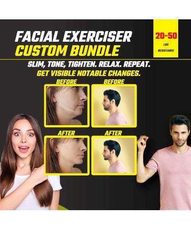 Jawzrsize Pop N Go and Custom Fit Jaw Enhancer Bundles- Jaw Face and Neck Exerciser and Toner Guys Pack - Buy Online on SooperMarket.com
