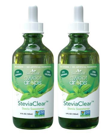 Sweetleaf Stevia Clear Liquid 4 Oz (2 Pack) 4 Fl Oz (Pack of 2)