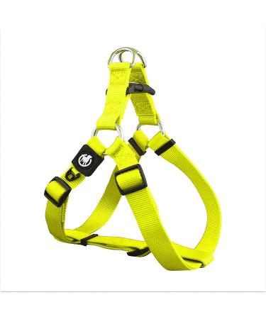 DDOXX Nylon Step-In Dog Harness - Adjustable Chest Puppy Harness for All Sizes - XXS (Yellow) Yellow XXS - 1.0 x 26-35 cm