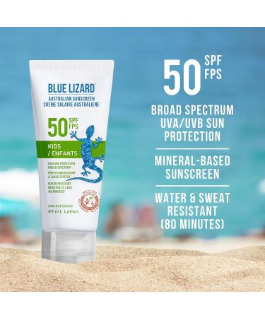 BLUE LIZARD SPF 50 Kids Duo Mineral-Based Sunscreen for Toddlers and Children Non-Greasy Sunscreen for Kids Paraben-Free Sunscreen Stick for Kids 2 Count 89ml Tube and 14g Stick - Buy Online on SooperMarket.com