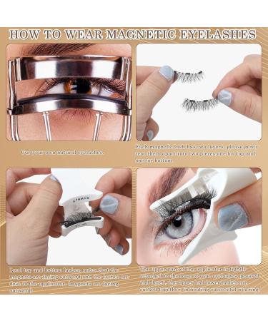 Magnetic Eyelashes with Applicator Natural Look Magnetic Lashes with Applicator 2 Pairs Reusable Magnetic Eyelashes False Eyelashes Manga Cat Eye Magnetic Eyelashes without Eyeliner No Glue Needed - Buy Online on SooperMarket.com