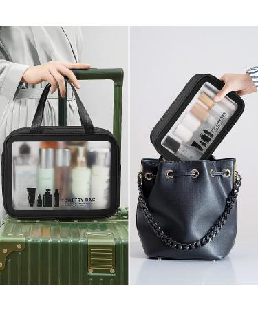 MAANGE Translucent Waterproof Toiletry Bag for Women Men - Travel Makeup Organizer in Black - Buy Online on SooperMarket.com