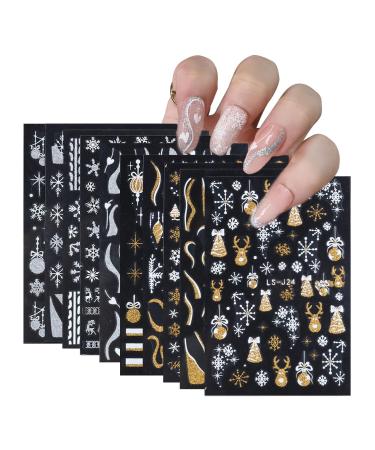 Christmas Nail Stickers 10 Sheets Christmas Nail Art Stickers & Decals Self-Adhesive (Christmas Nail Stickers B)