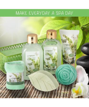 Home Spa Gift Basket - Magnolia & Tuberose Scent 7-Piece Bath & Body Set for Women & Men | Shower Gel Bubble Bath Bath Bomb & More - Perfect Gift - Buy Online on SooperMarket.com
