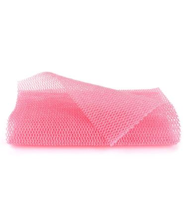 WLLHYF African Bathing Sponge Net for Men Women African Long Net Bath Sponge Body Exfoliating Wash Scrub Cloth Shower Back Scrubber Skin Smoother for Daily Use(Pink)