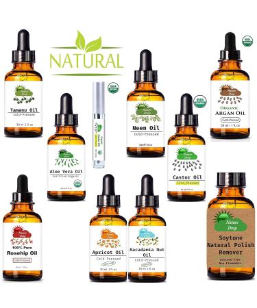Nature Drops Organic Castor Oil - 100% Pure Cold Pressed USDA Certified for Hair Eyelashes & Skin | Triple Filtered & Hexane Free - Buy Online on SooperMarket.com