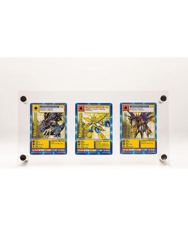 Acrylic Trading Card Frame Holder Stand Display - 3 Slots UV Filtering Screwdown - Buy Online on SooperMarket.com