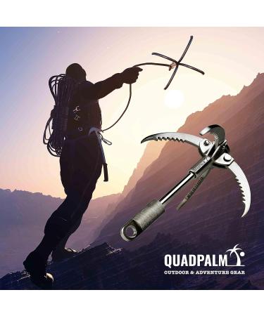 QUADPALM Grappling Hook and Rope 10M (32ft) - Multifunctional Heavy Duty Survival Gear - Stainless Steel Folding Claws - Blue - Buy Online on SooperMarket.com