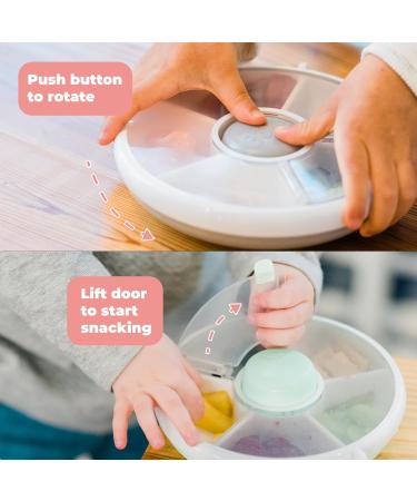 GoBe Kids Snack Spinner Bundle - No Spill Leakproof Taro Purple S | BPA & PVC Free | Reusable 5 Compartment Snack Container with Hand Strap - Buy Online on SooperMarket.com