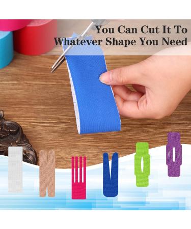 craftshou 6 Rolls Kinesiology Tape Waterproof Athletic Tape Breathable Elastic Sports Physio Tape for Muscle Elbow Knee Shoulder Ankle Pain Relief White - Buy Online on SooperMarket.com