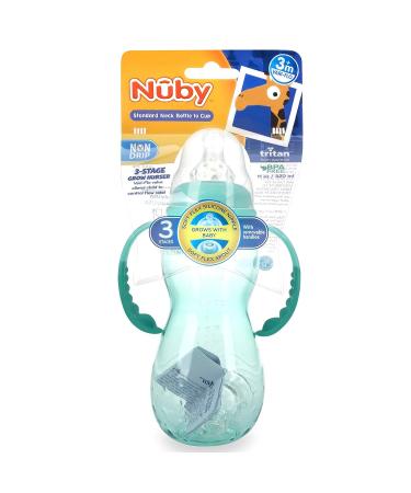 Nuby 3 Stage Ultra Durable Tritan No-Spill Bottle to Cup 10 Oz Teal 80387 - Buy Online on SooperMarket.com