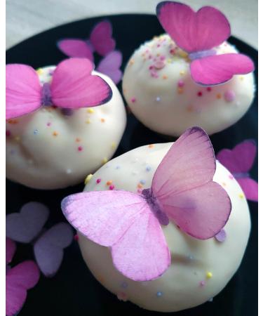 Pre-Cut Beautiful Gradient Pink Mixed Size Butterflies A Edible Wafer Paper Cupcake Toppers Cake Decorations Birthday Party (20)