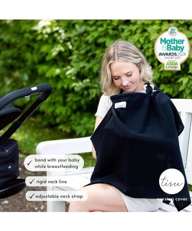 Nursing Cover for Breastfeeding & Pumping | Multi-Use Car Seat Stroller Cover | Organic Muslin Cotton | Breastfeeding Apron & Shawl | by TISU - Buy Online on SooperMarket.com