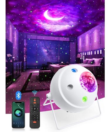 One Fire Galaxy Projector Star Projector 48 Light Modes+Rotating Moon Projector Lights for Bedroom Bluetooth Speaker Starlight Galaxy Light Projector Remote+Timer Night Light Projector Room Decor Mfzx