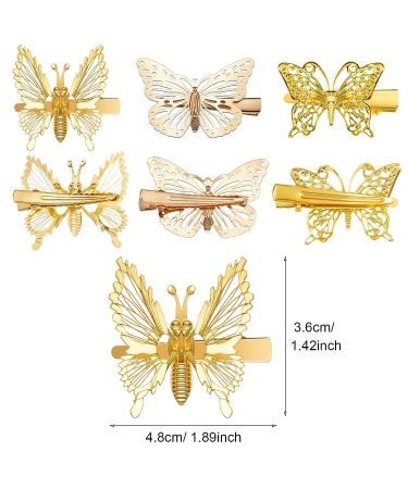 24-Piece Gold Metal Butterfly Hair Clips for Girls and Women - Stylish Hair Accessories - Buy Online on SooperMarket.com