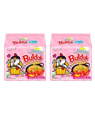 Samyang Hot Chicken Flavour Buldak Ramen Noodles Carbonara (2 x Pack of 5)